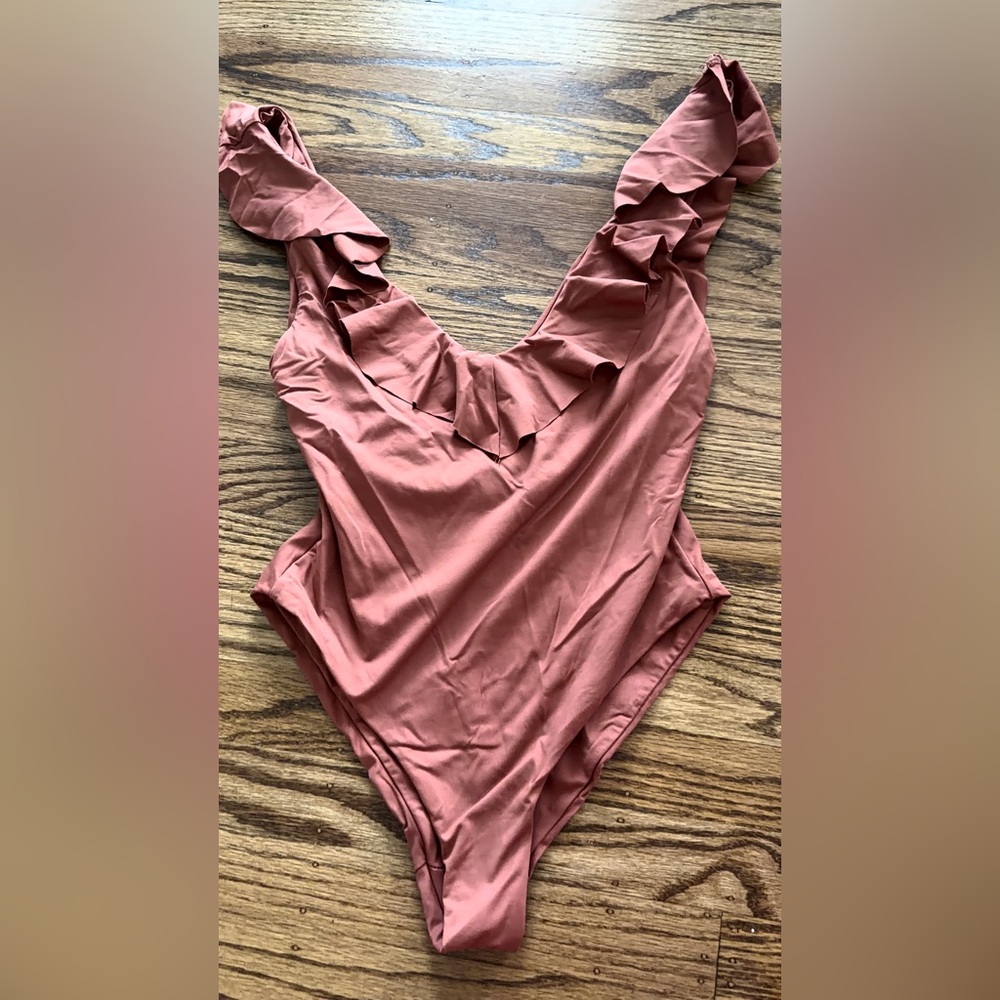 Eberjey Light-Rust Ruffle Swimsuit